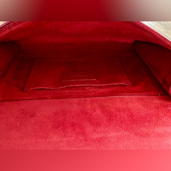 YSL Red Leather Clutch Gold Hardware Made in Italy - Picture 6 of 7